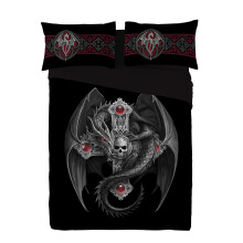 Wild Star Home Gothic Dragon Duvet Covers Set with Pillowcases US 86 x 102 inches Bed - Dark Fantasy Anne Stokes Artwork
