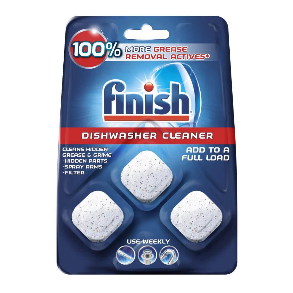 Finish In-Wash Dishwasher Cleaner: Clean Hidden Grease and Grime  3 ct (Packaging May Vary)