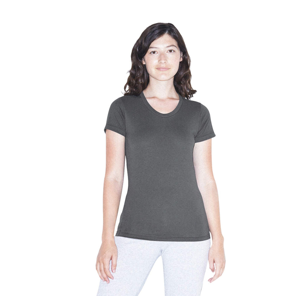 American Apparel Women's 50/50 Classic Crewneck Short Sleeve T-Shirt  Asphalt  Small