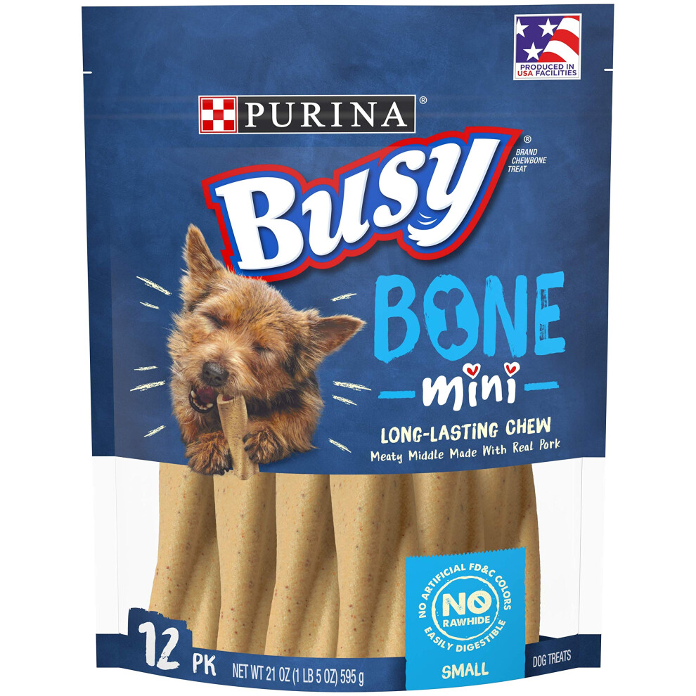 Busy Purina Busy Made in USA Facilities Small Breed Dog Bones  Mini - 12 ct. Pouch