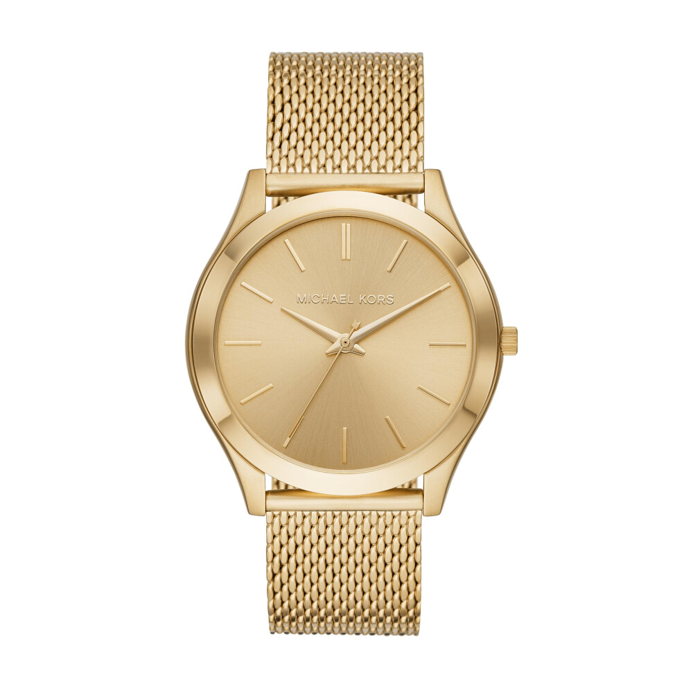 Michael Kors Slim Runway Three-Hand Gold-Tone Stainless Steel Mesh Men's Watch (Model: MK8625)