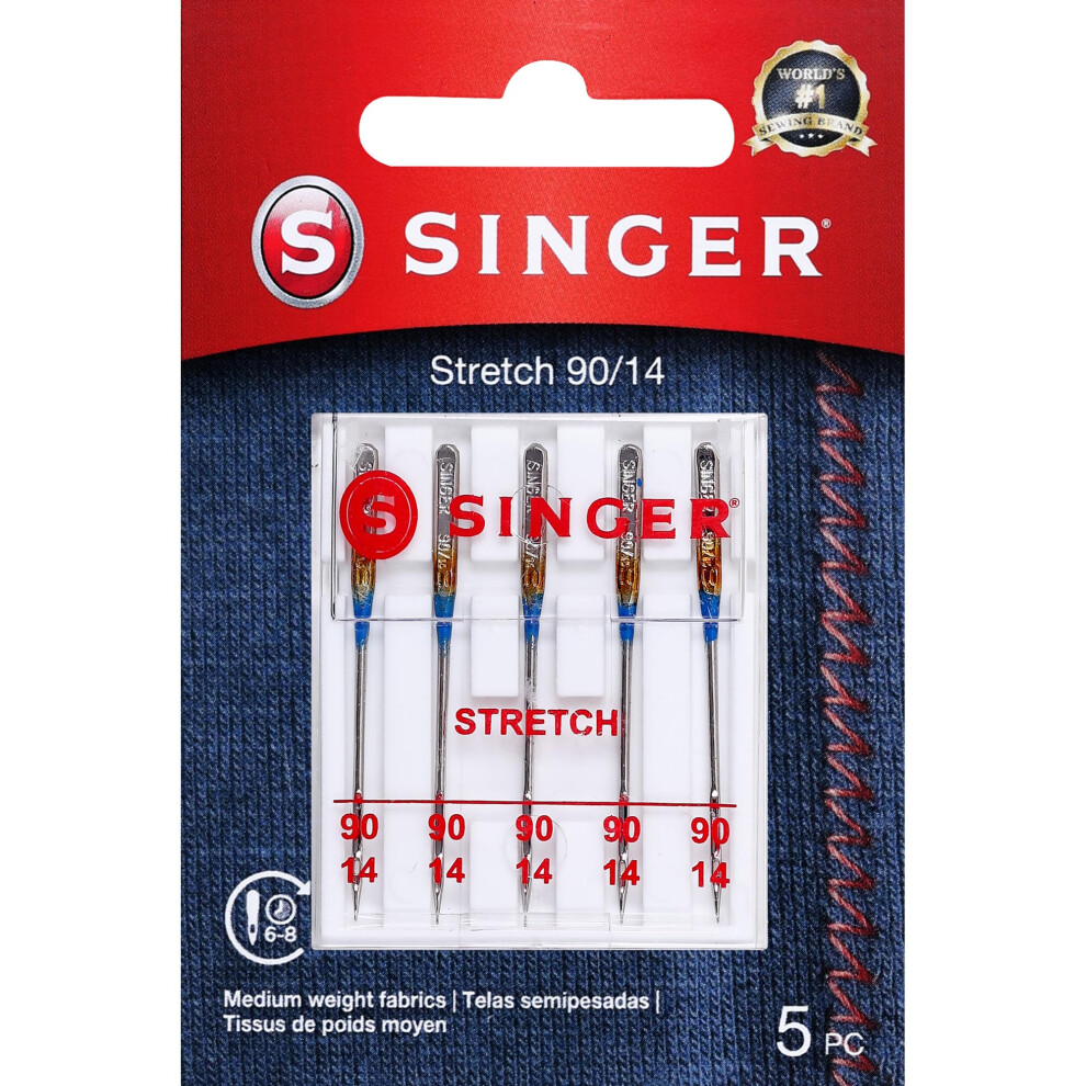 SINGER 04721 Size 90/14 Stretch Sewing Machine Needles  5-Count