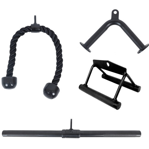 Fitvids Tricep Press Down Cable Attachment  LAT Pulldown Attachment  Weight Machine Accessories  V Handle Tricep Rope  Rotating Bar  V-Shaped Bar