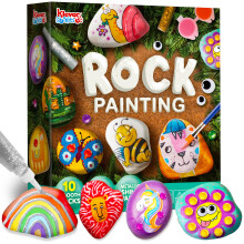 JOYIN Rock Painting Kit for Kids - 18 Paints, Arts & Crafts Set for Ages 6-12 - DIY Rock Painting Supplies - Easter Craft TW-218E-DBT0