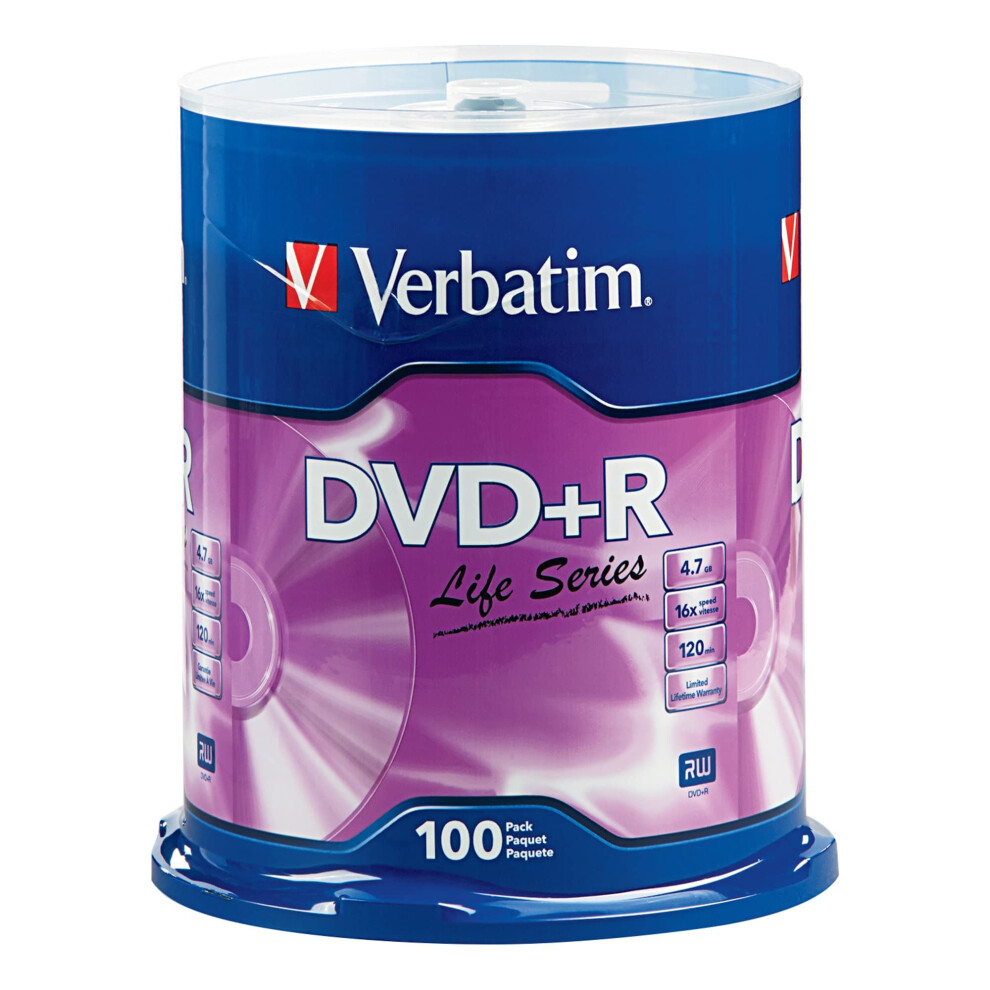 Verbatim Life Series DVD+R Spindle  Pack Of 100