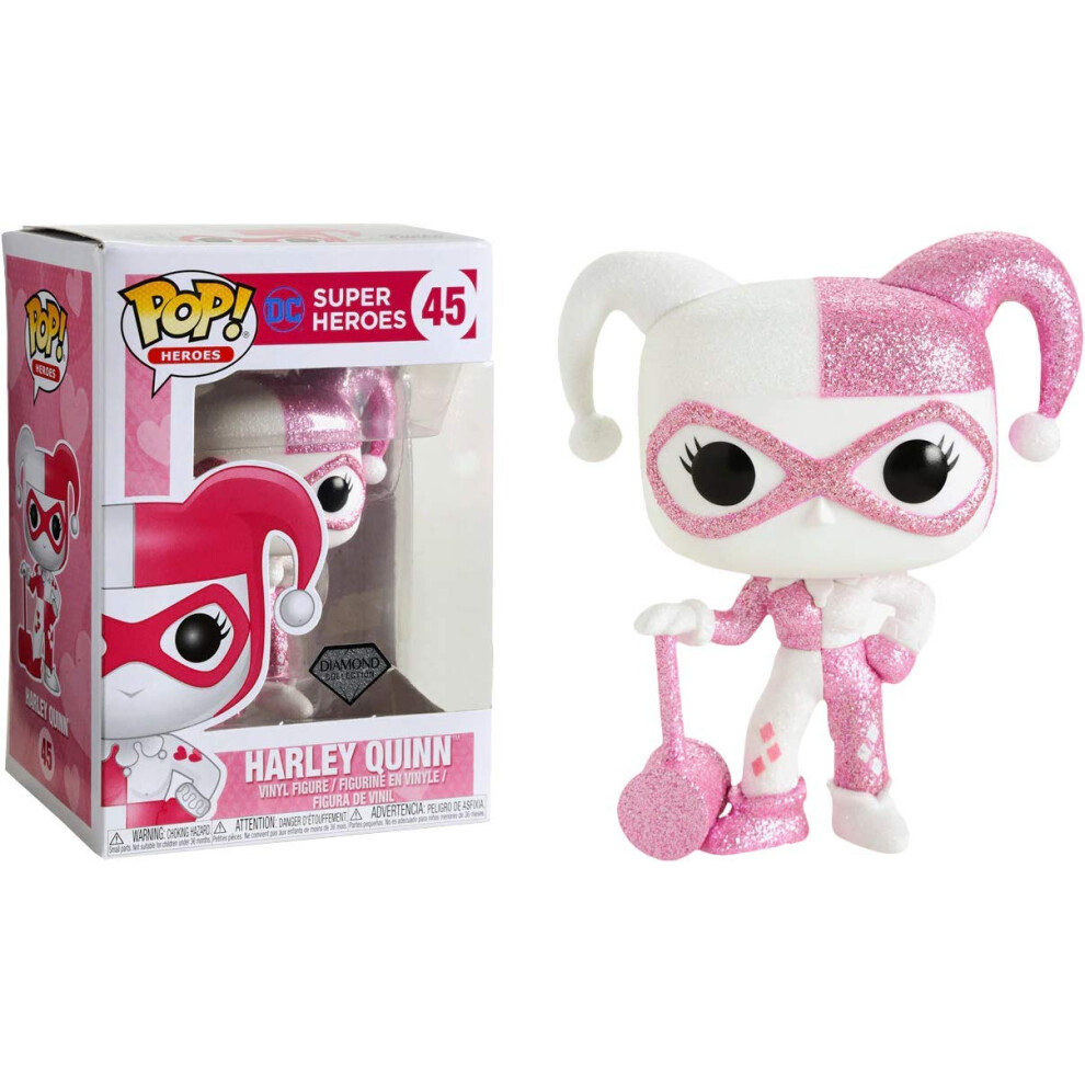 Funko Pop Heroes: DC Super Heroes - Harley Quinn Pink Diamond Glitter Collectible Figure  Multicolor