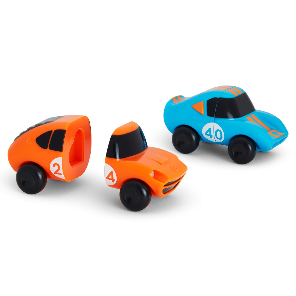 Munchkin Magnet Motors Mix and Match Cars Toddler Bath Toy  2 Pack  Blue/Orange