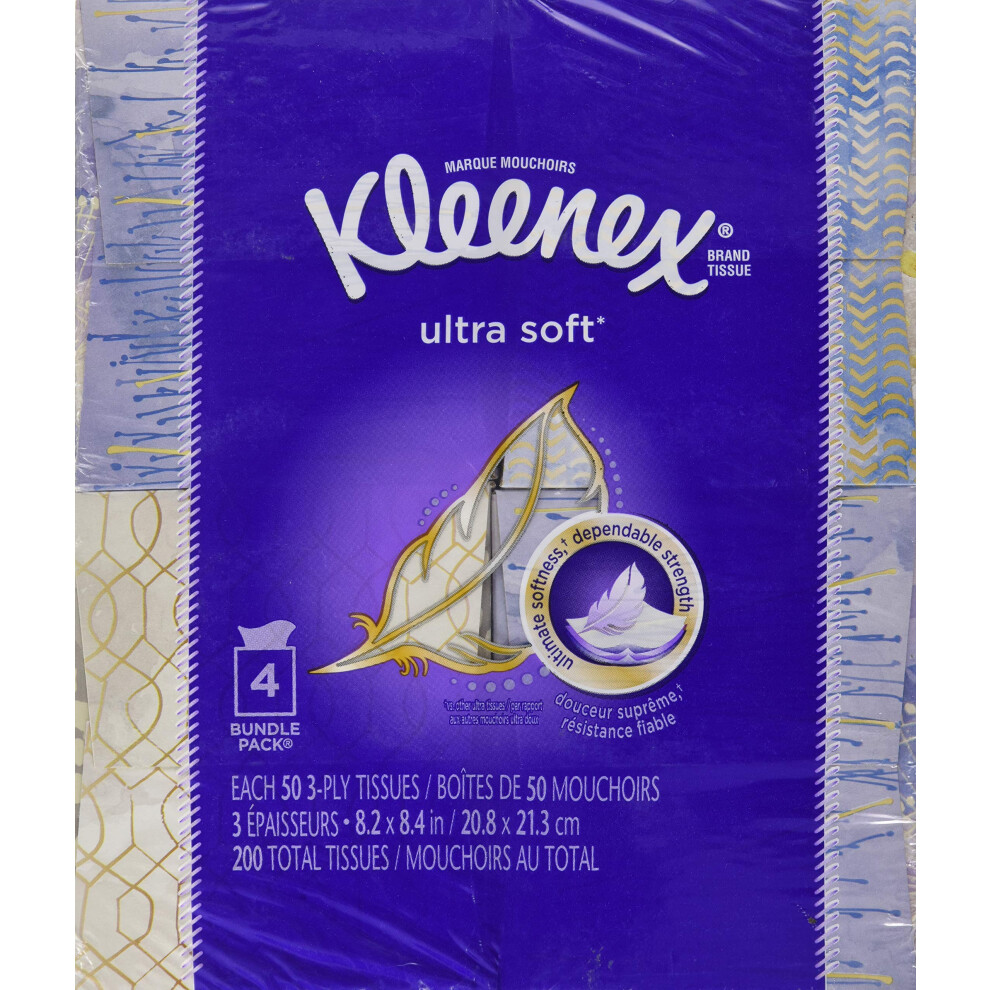 Kleenex Tissues 50 Count (4 Pack) Patterns May Vary