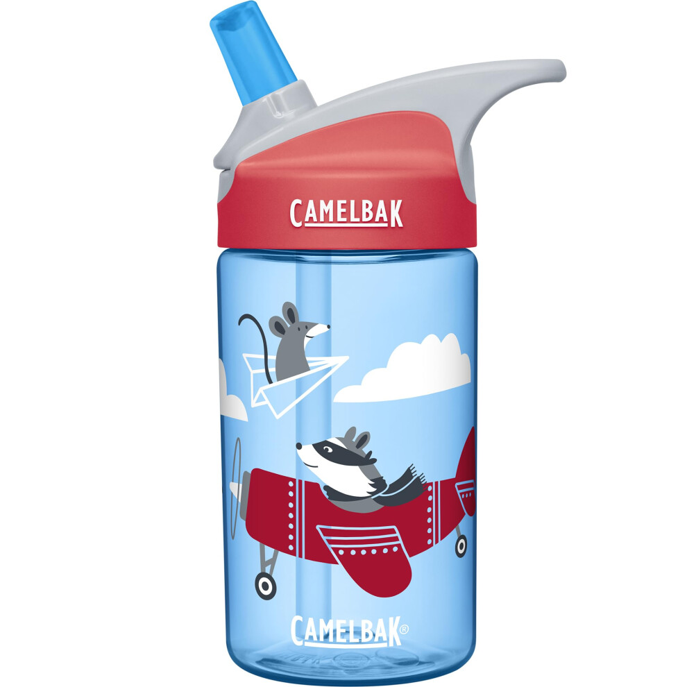 CamelBak eddy Kids Water Bottle - CamelBak Kids Big Bite Valve - Spill Proof - Water Bottle For Kids - BPA-Free Water Bottle - 12oz  Airplane Bandits