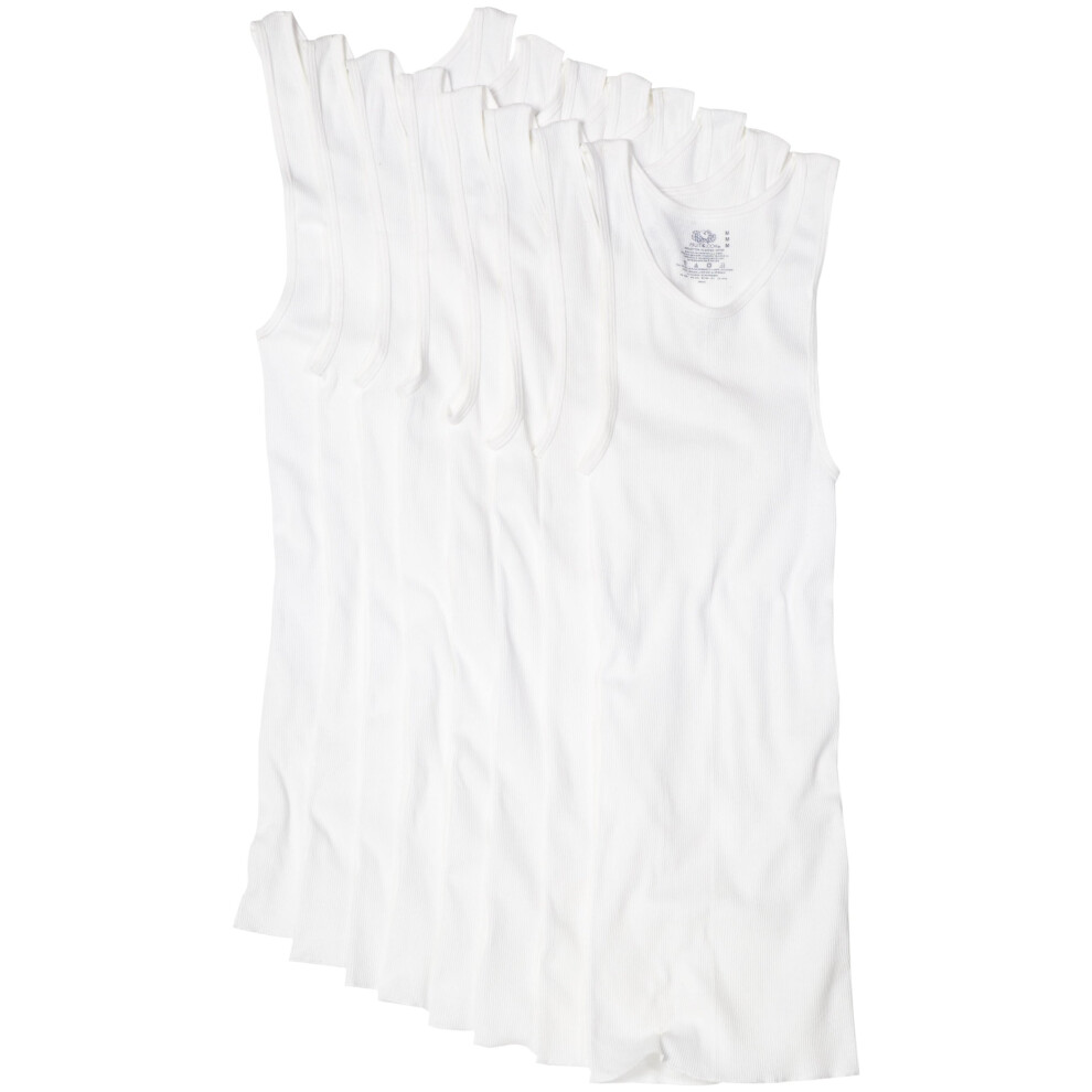 Fruit of the Loom Men's Super Value Athletic Shirt  White  Medium  White  Medium(Pack of 8)