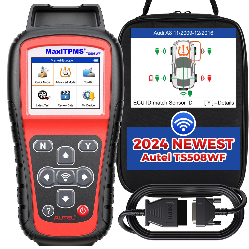 Autel MaxiTPMS TS508WF TPMS Programming Tool  2024 Upgraded of TS508 for MX-Sensors (315/433 MHz) TPMS Relearn/Activate All Sensors  TPMS Scan Tool Re