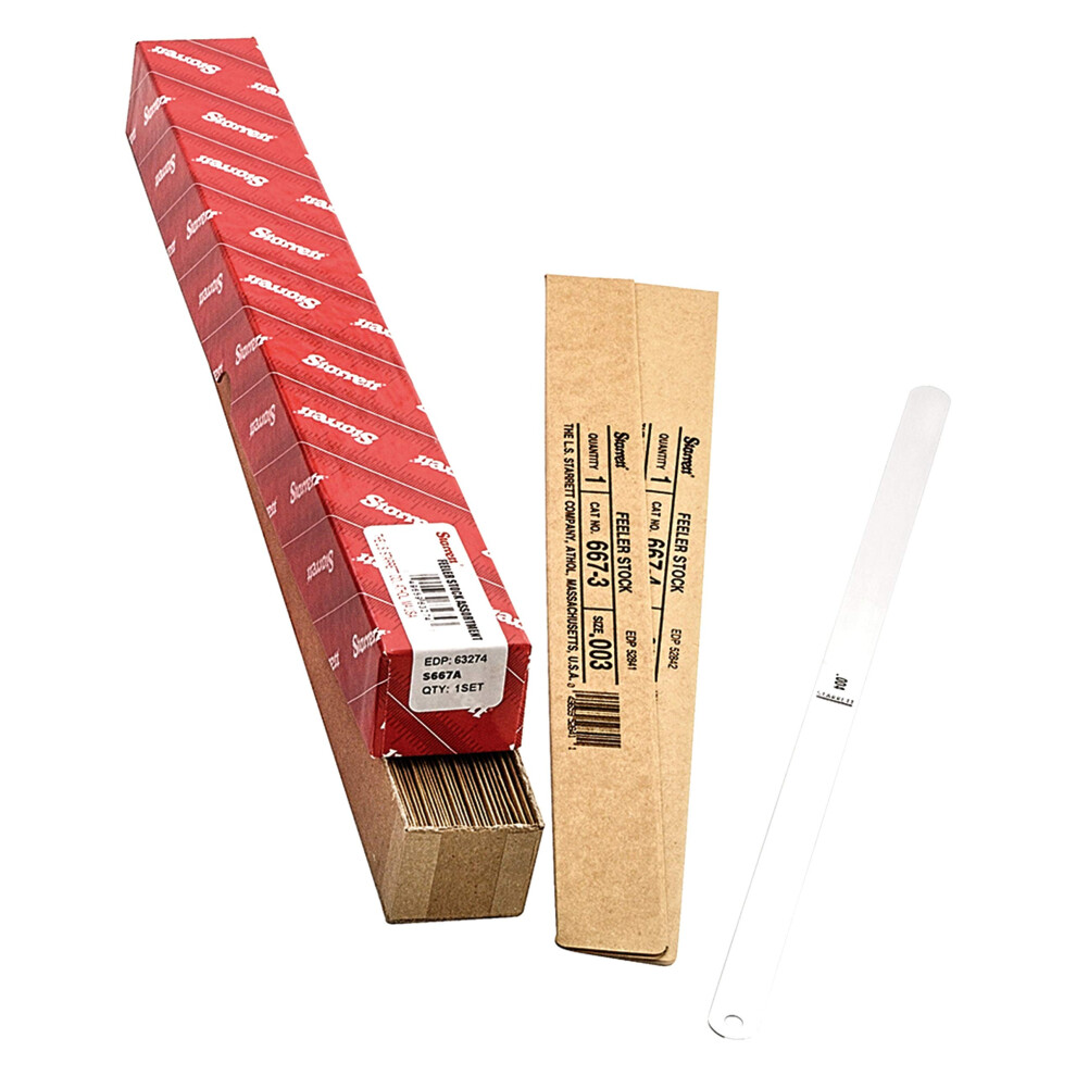 Starrett Tempered Steel Thickness Gage or Feeler Stock Assortment with No Locking Device - Ideal for Professionals and Home Improvement - 001""-.030""