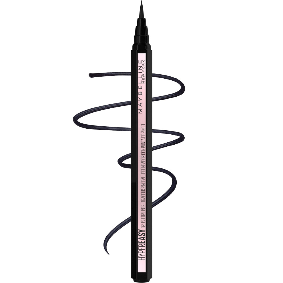 Maybelline Hyper Easy Liquid Pen No-Skip Eyeliner  Satin Finish  Waterproof Formula  Pitch Black  0.018 Fl Oz