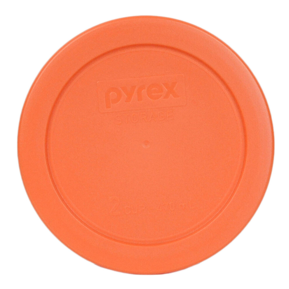 Pyrex Orange 2-Cup 4.5"" Round Storage Cover 7200-PC for Glass Bowls - Single Lid