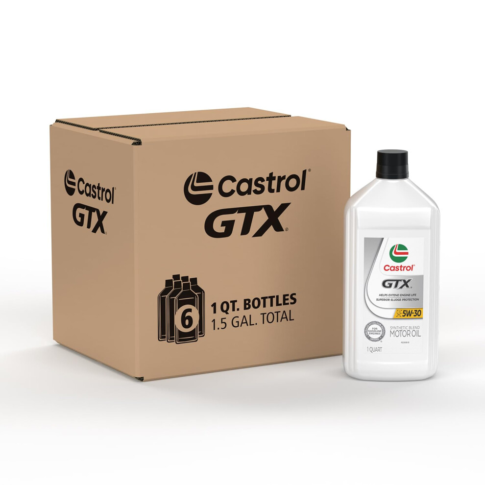 Castrol GTX Ultraclean 5W-30 Synthetic Blend Motor Oil  1 Quart  Pack of 6