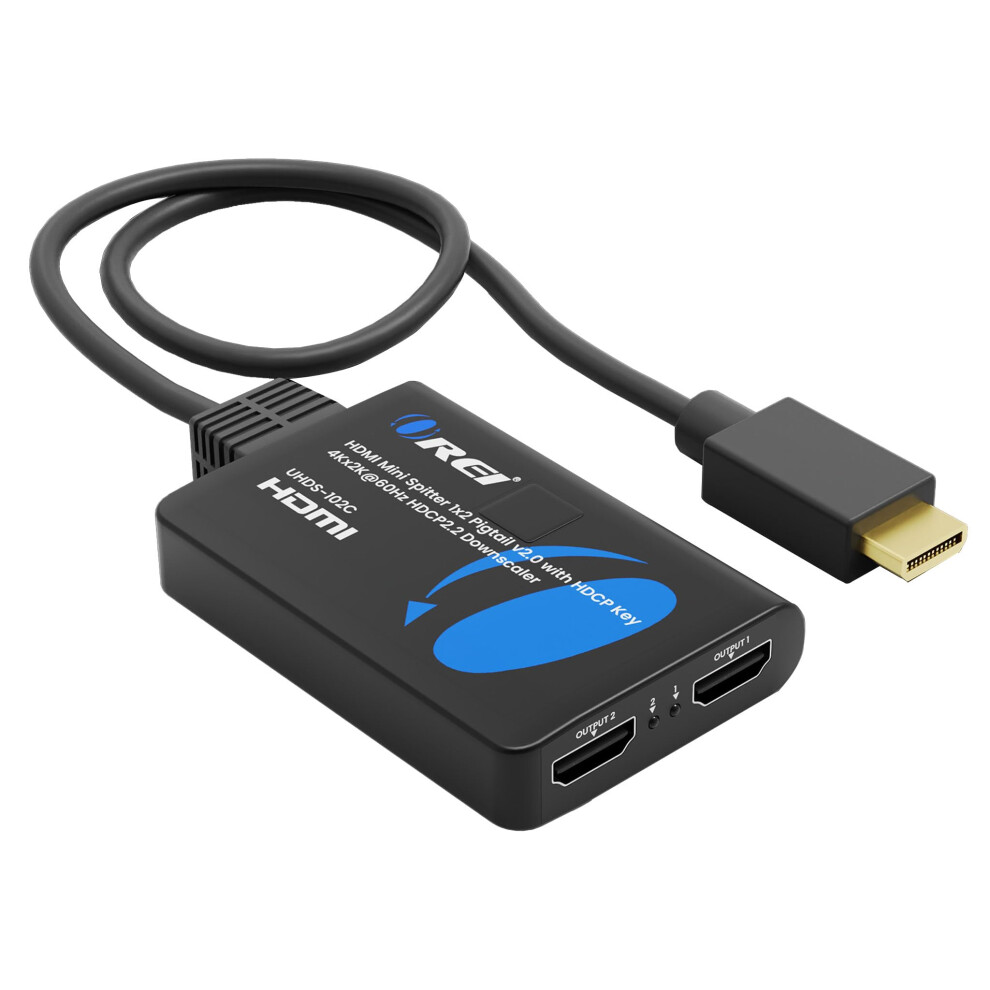 Photos - Cable (video, audio, USB) OREI 4K HDMI Splitter 1 in 2 Out 4:4:4 8-bit - HDCP 2.2 18 Gbps 4K@60Hz HDMI Duplicator/Distributor UltaHD High-Resolution D