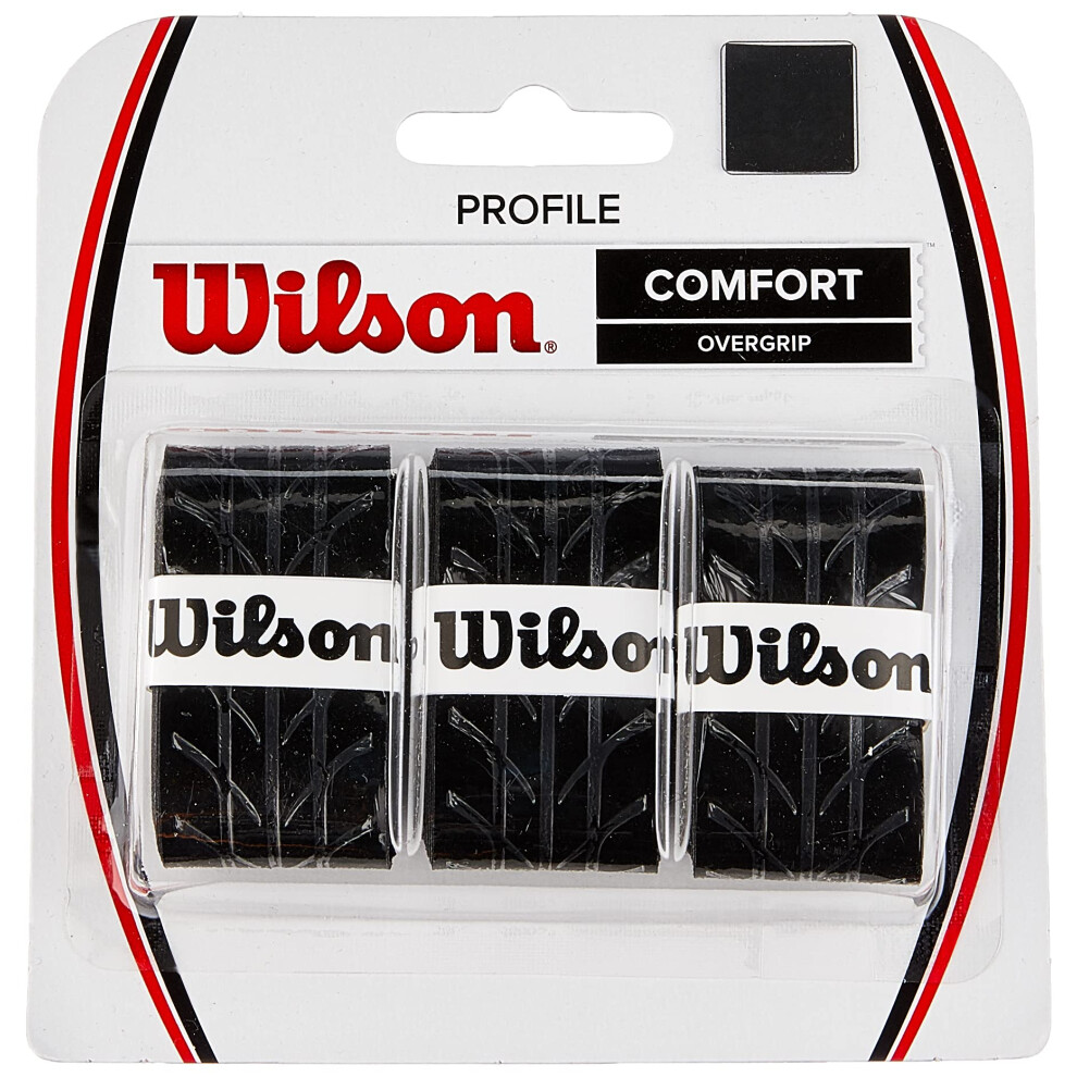 WILSON Sporting Goods Profile Tennis Racquet Over Grip  Black (WRZ4025BK)