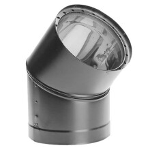 DuraVent 6DVL-E45 DVL Geanodiseerd Staal/RVS Dubbelwandige Houtkachel 45 Graden Bocht, 6 Inch Diameter