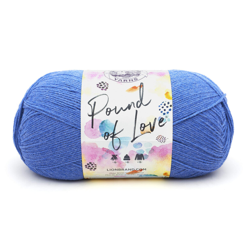 Lion Brand Yarn Pound of Love  Value Yarn  Large Yarn for Knitting and Crocheting  Craft Yarn  Denim