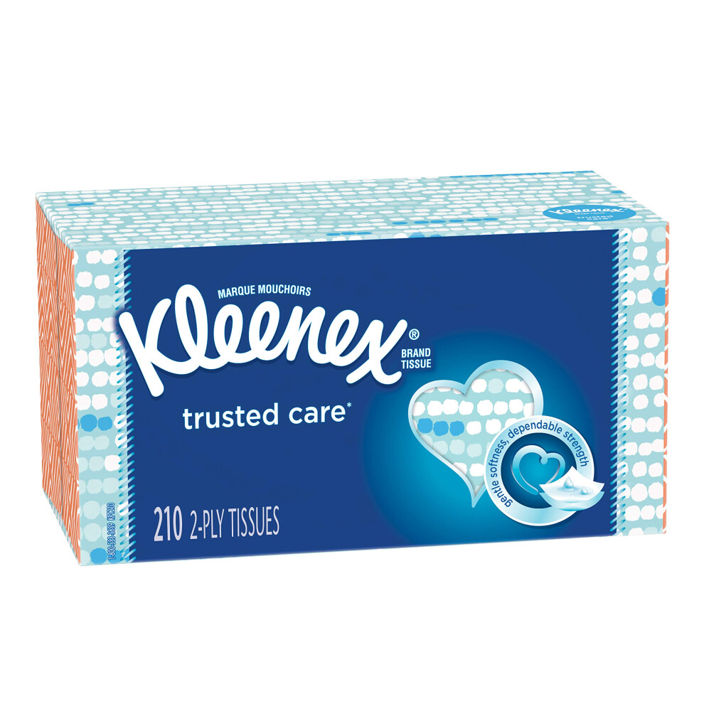 Kleenex Trusted Care Facial Tissues  18 Flat Boxes  210 Tissues per Box (3 780 Tissues Total)