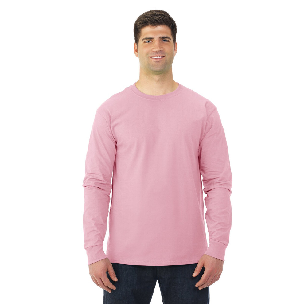 Fruit of the Loom Adult 5 oz. HD Cotton Long-Sleeve T-Shirt XL CLASSIC PINK