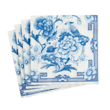 Entertaining with Caspari Cocktail Napkin Blue and White 20-Pack