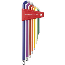 PB Swiss Tools PB 2212LH-10 RB Balans hex sleutelset lange stubby punt regenboog