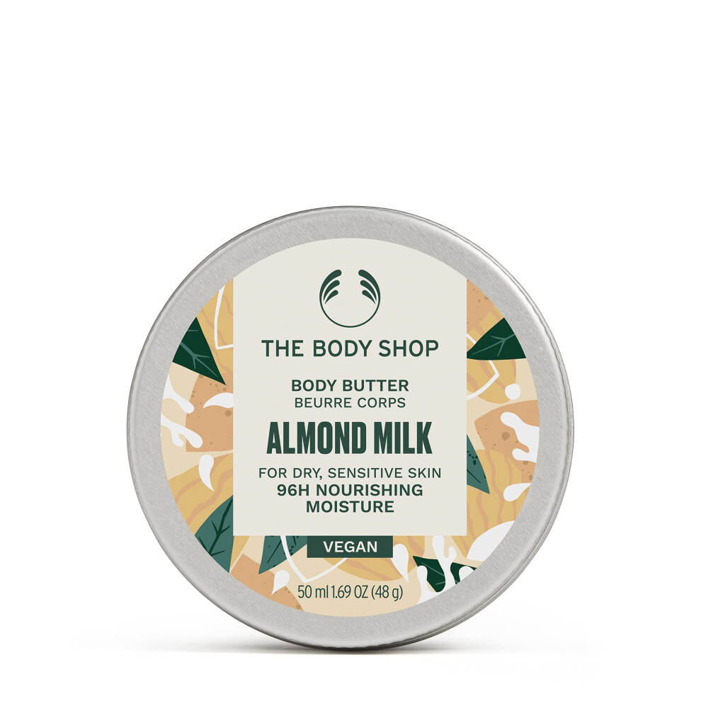 The Body Shop Almond Milk Body Butter - Hydrating & Moisturizing Skincare for Dry and Sensitive Skin - Vegan - 1.7 oz