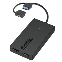 Plugable Dual Monitor Adapter for M1/M2/M3 Based macOS Systems Windows ChromeOS. Broad Compatibility - Thunderbolt USB-C or USB 3.0 to HDMI Adapter