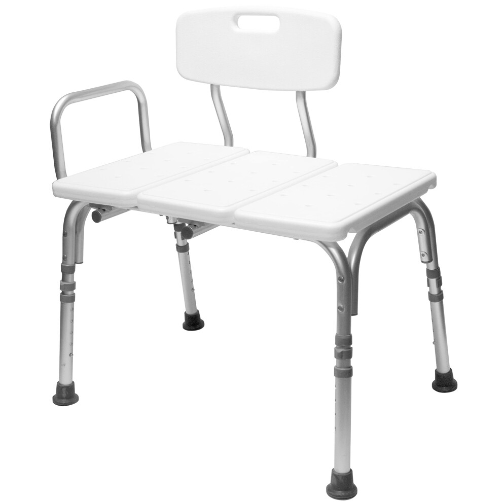 Carex Bathtub Transfer Bench - Shower Bench and Bath Bench with Height Adjustable Legs - Convertible to Right or Left Hand Entry  Shower Chair For Bat