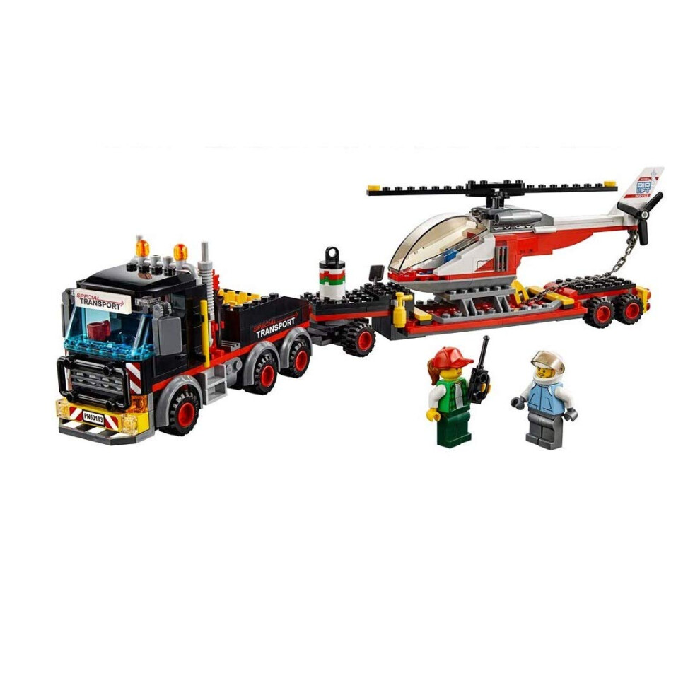 EGO City Heavy Cargo Transport 60183 Toy Truck Building Kit with Trailer  Toy Helicopter and Construction Minifigures for Creative Play (310 Pieces)