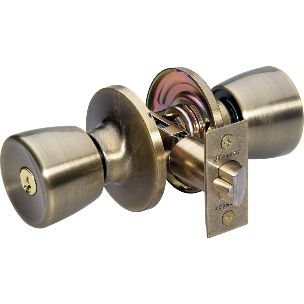 Master Lock TUCO0705 Keyed Alike Tulip Door Lock with Deadbolt  Polished Brass