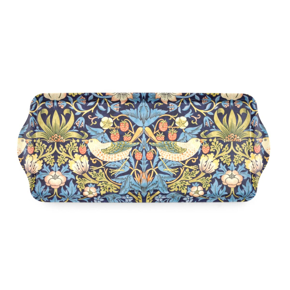 Pimpernel Morris & Co Strawberry Thief Blue Collection Sandwich Tray | Serving Platter | Crudit? and Appetizer Tray for Indoor and Outdoor use  Made o