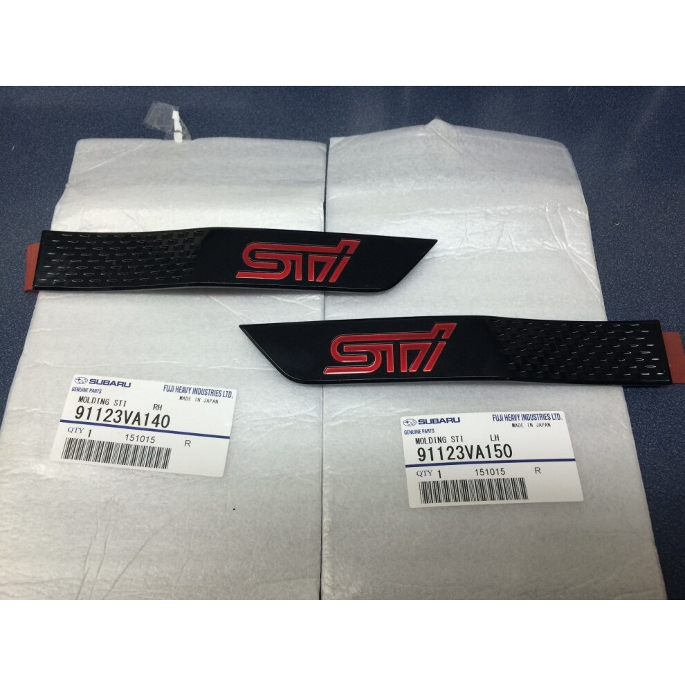 2015 2016 Genuine OEM Subaru WRX STI Black Fender Badge Emblem Set Limited PAIR