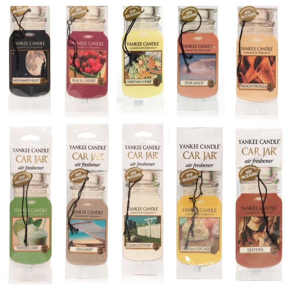 Yankee Candle Assorted Paper Car Jar Air Fresheners 10 Scents (Variety Pack)