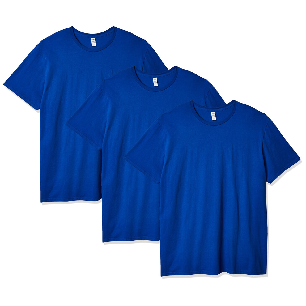 Fruit of the Loom Men's Crew T-Shirt (4 Pack)  Royal  Large