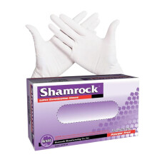 Shamrock Untersuchungslatexhandschuhe - Einweg, voll strukturiert, Gummi für Medizin, Lebensmittel, puderfrei, steril, groß, 5 mil dick