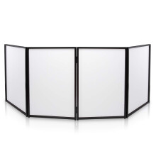 Pyle DJ Booth Foldable Cover Screen - Portable Event Facade Front Board Video Light Projector Display Scrim Panel with Folding Steel Frame Panel Stand
