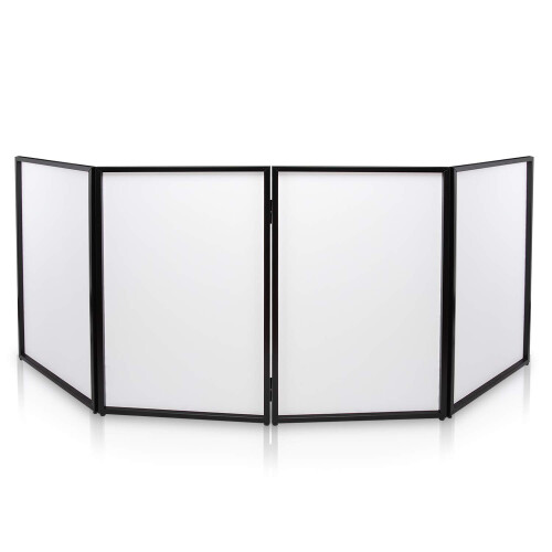 Pyle DJ Booth Foldable Cover Screen - Portable Event Facade Front Board Video Light Projector Display Scrim Panel with Folding Steel Frame Panel Stand