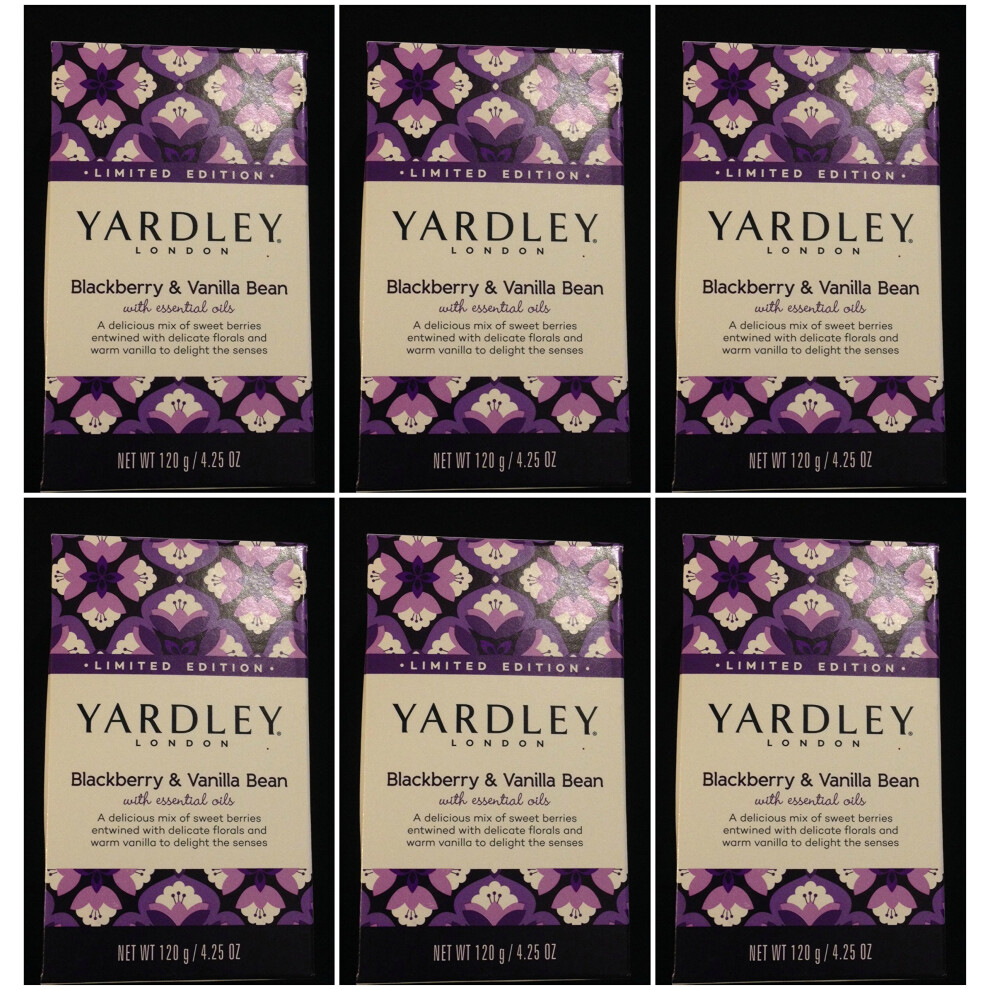 Yardley Bar Soap Blackberry and Vanilla Pack of 6