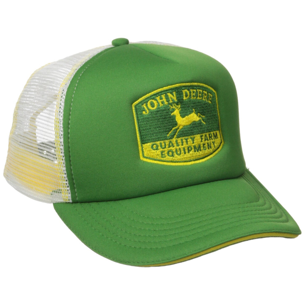 John Deere Embroidered Logo Mesh Back Foam Trucker Hat - One-Size - Men's - John Deere Green