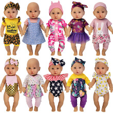 Windolls 10 sæt 14-16 tommer baby dukke tøj kjole tøj pandebånd tilbehør passer til nyfødt 43 cm baby dukke 15 tommer baby dukke 18 tommer dukke