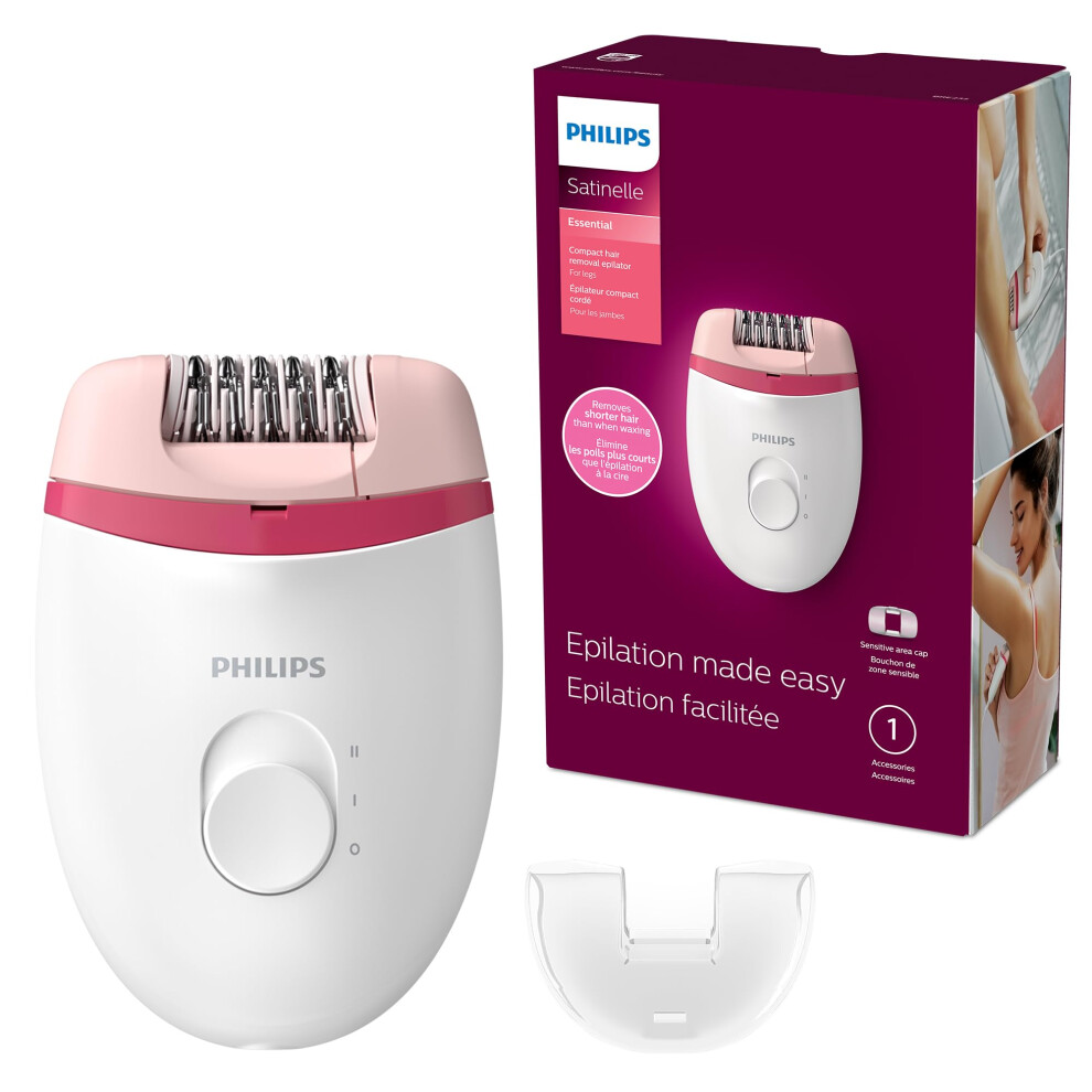 Philips Beauty Satinelle Essential Compact Hair Removal Epilator for Women  BRE235/04 (Corded Use Only)