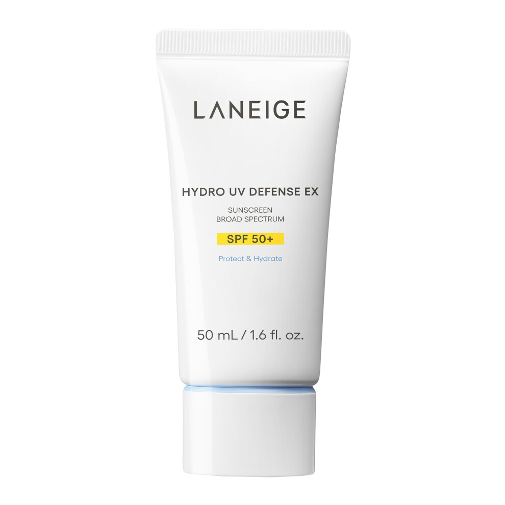 Laneige Hydro Uv Defense Sunscreen Broad Spectrum Spf 50+: Korean Sunscreen, No Cast, Dermatologically Tested, Hypoallergenic White