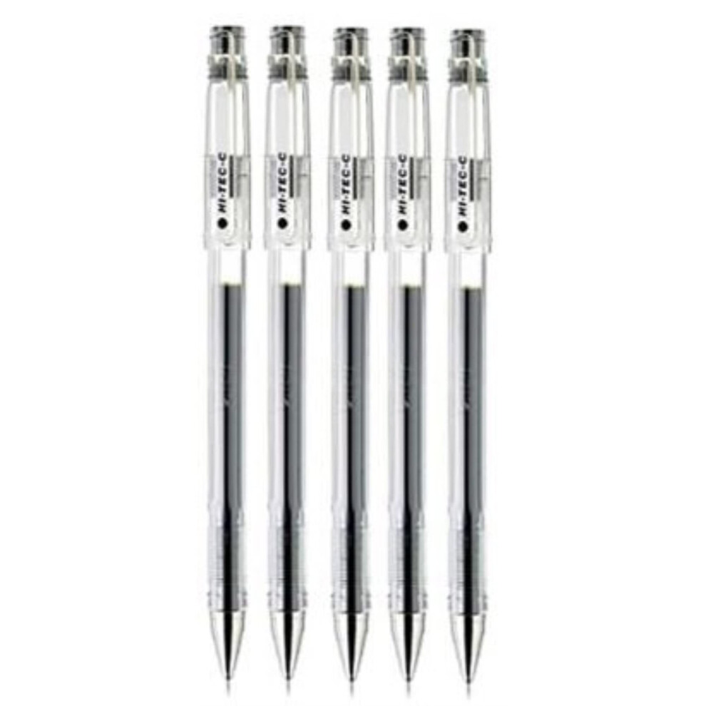 Pilot Hi-Tec-C 05 Gel Ink Pen  Fine Point 0.5mm  Black Ink  LH-20C5  Value Set of 5