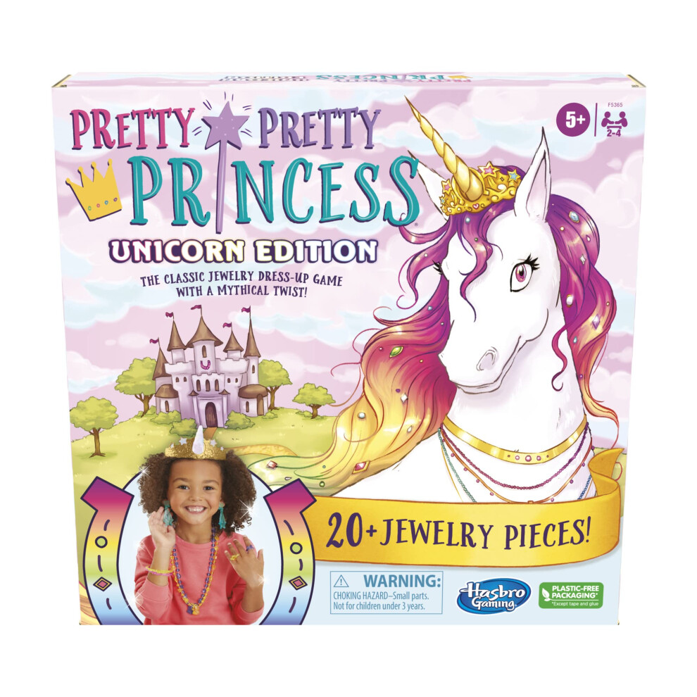 Hasbro Gaming Pretty Princess Unicorn Edition Board Game  Includes 20 Pieces (Amazon Exclusive)