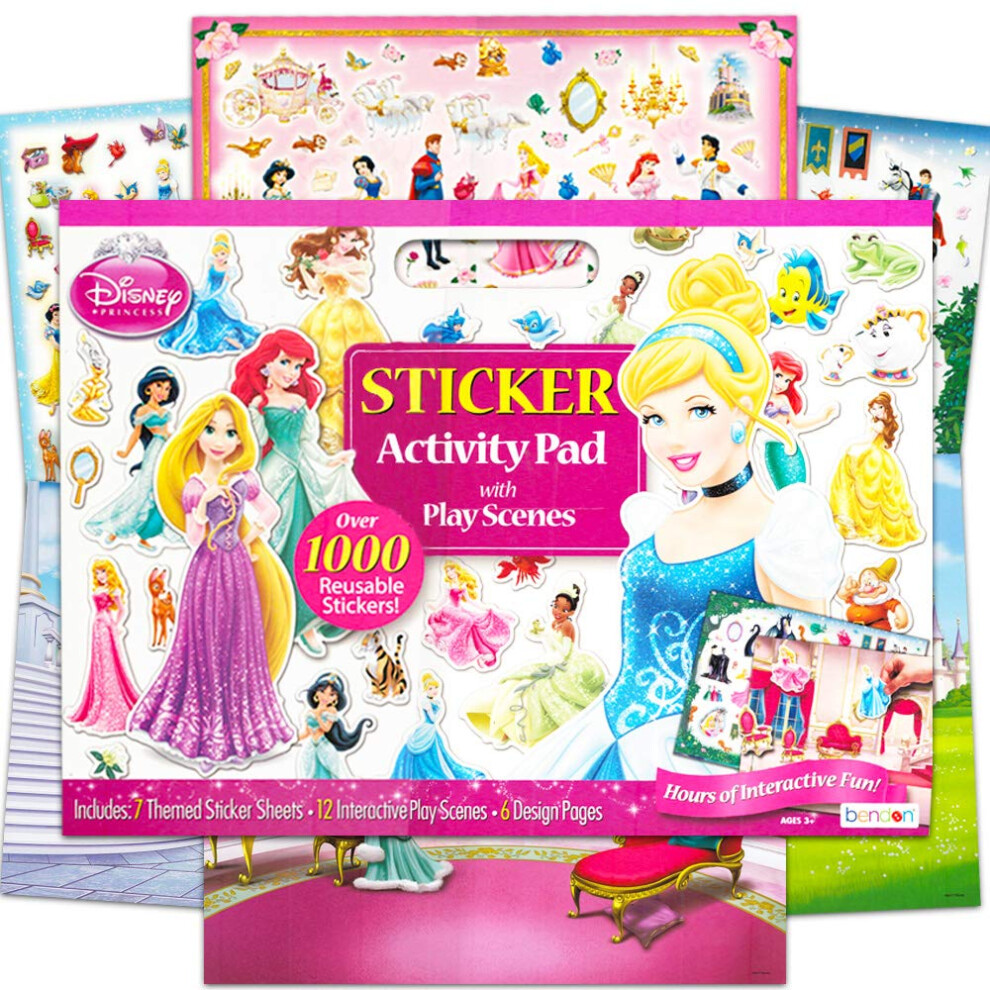 Disney Princess Giant Sticker Box Activity Set ~ Over 1000 Princess Stickers Featuring Cinderella  Little Mermaid  Tangled  Belle and More Princess Me