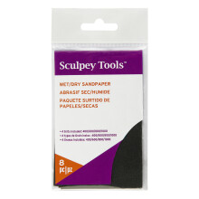 Sculpey Tools 8 kusu mokrho/suchho brusnho papru balen po 2 kusech o zrnitosti 400/600/800/1000 skvel pro projekty z polymerov hmoty. Lze pou