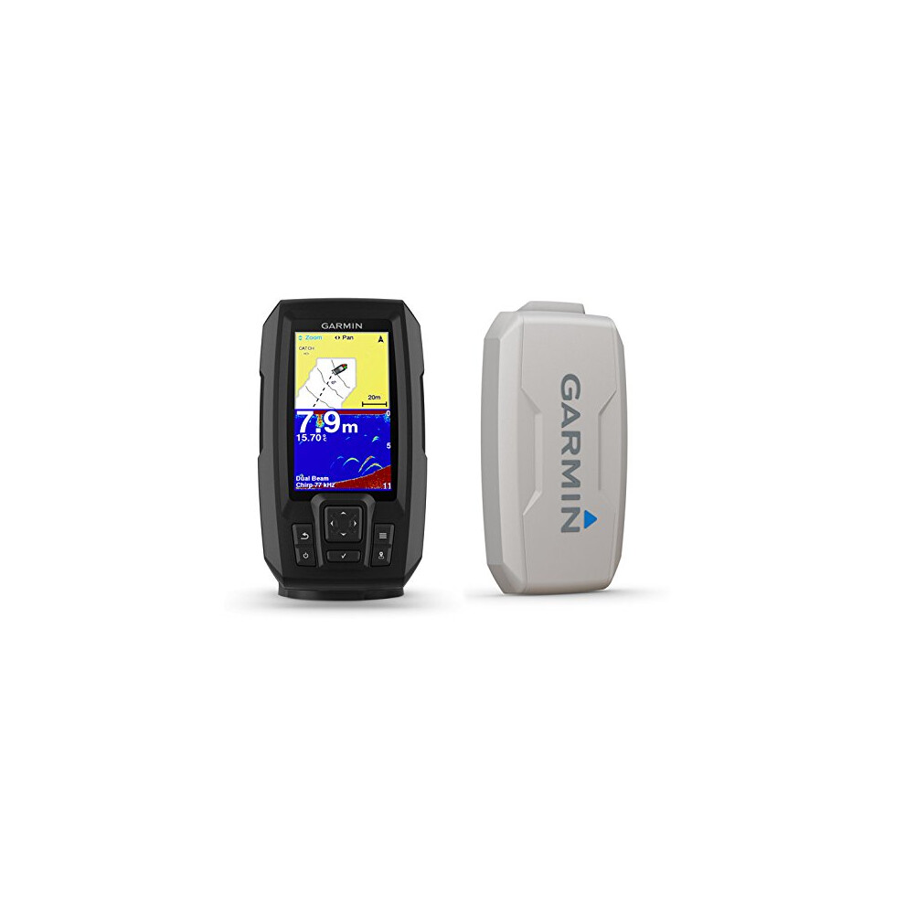 Garmin Striker Plus 4 with Dual-Beam transducer and Protective Cover  4 inch Screen 010-01870-00