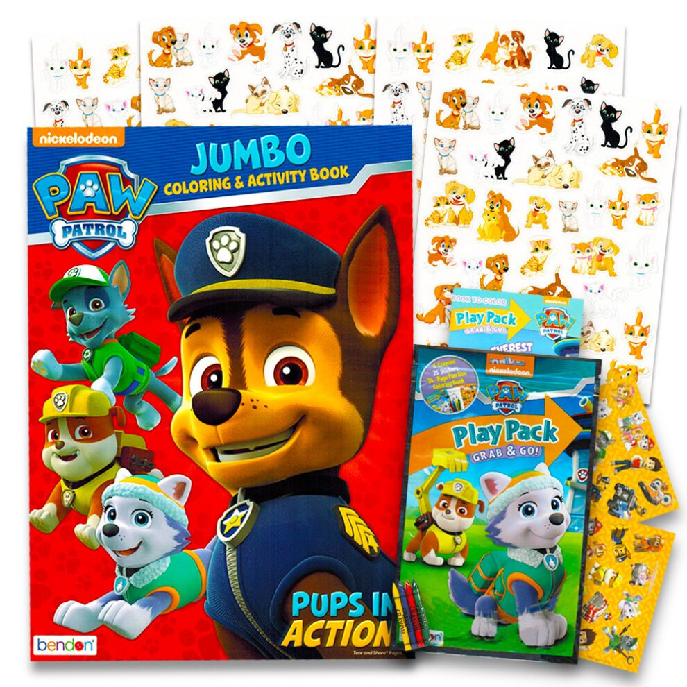 Paw Patrol Coloring and Activity Book Set - Jumbo Coloring Book  Stickers and More (Coloring Activity Set)